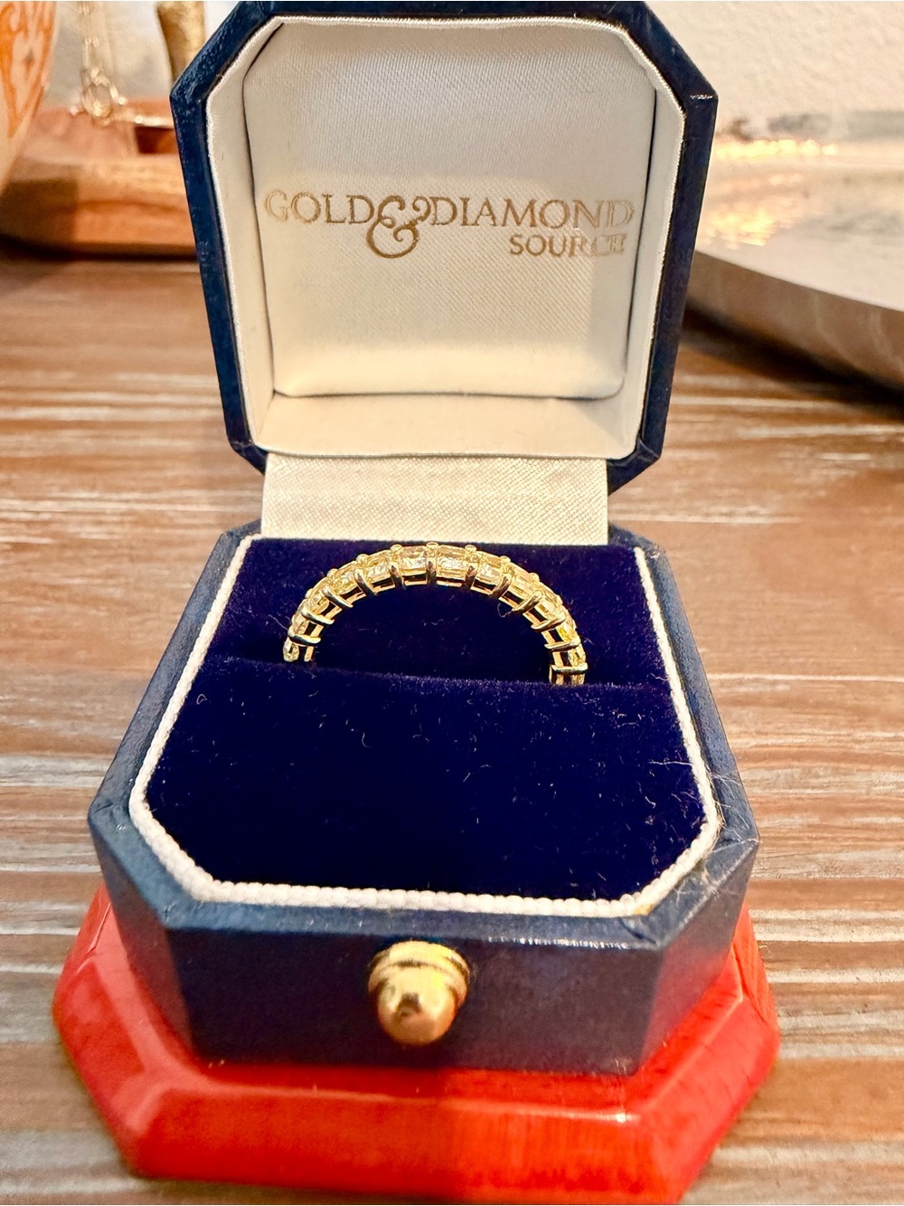 18K Yellow Diamond Wedding Band - Sz 9
